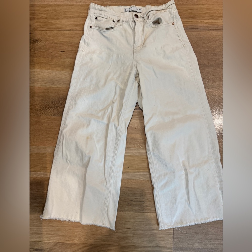 Ayr Wide-Leg Cream Jeans